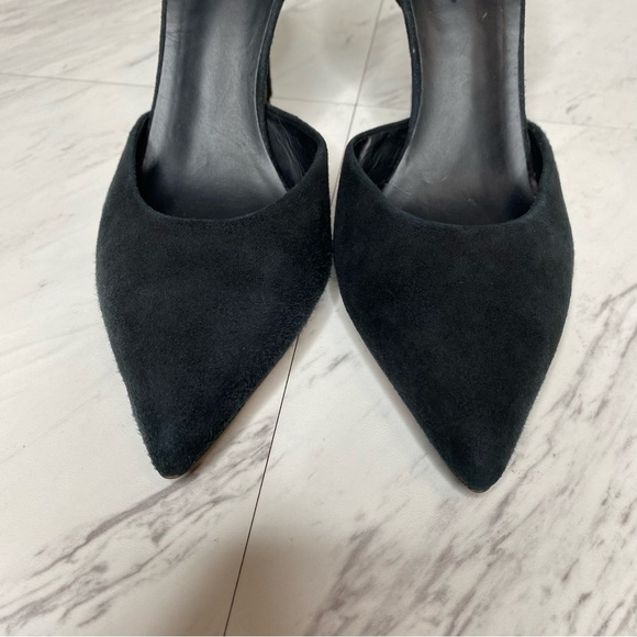 Vince D’Orsay Pointy Toe Black Suede Pump 7 1/2 M - Picture 10 of 15